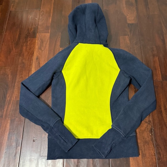 Lululemon Scuba Hoodie Full Zip Women’s Size 6 Yellow And Navy W4A60S Cotton - Picture 6 of 6